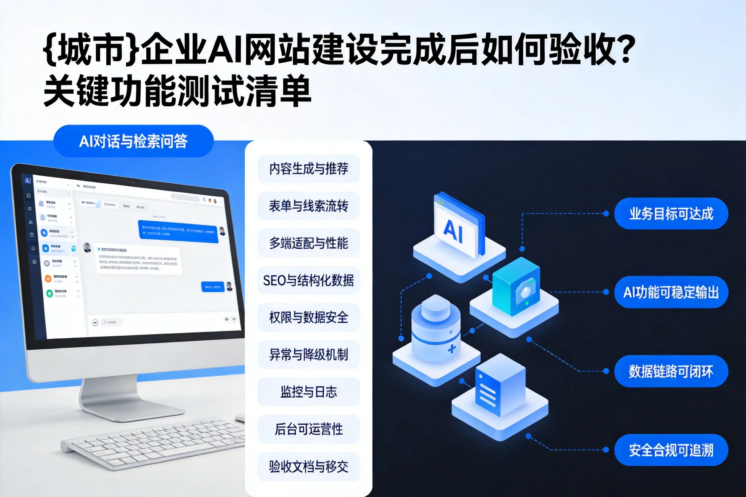 开封企业AI网站建设完成后如何验收？关键功能测试清单