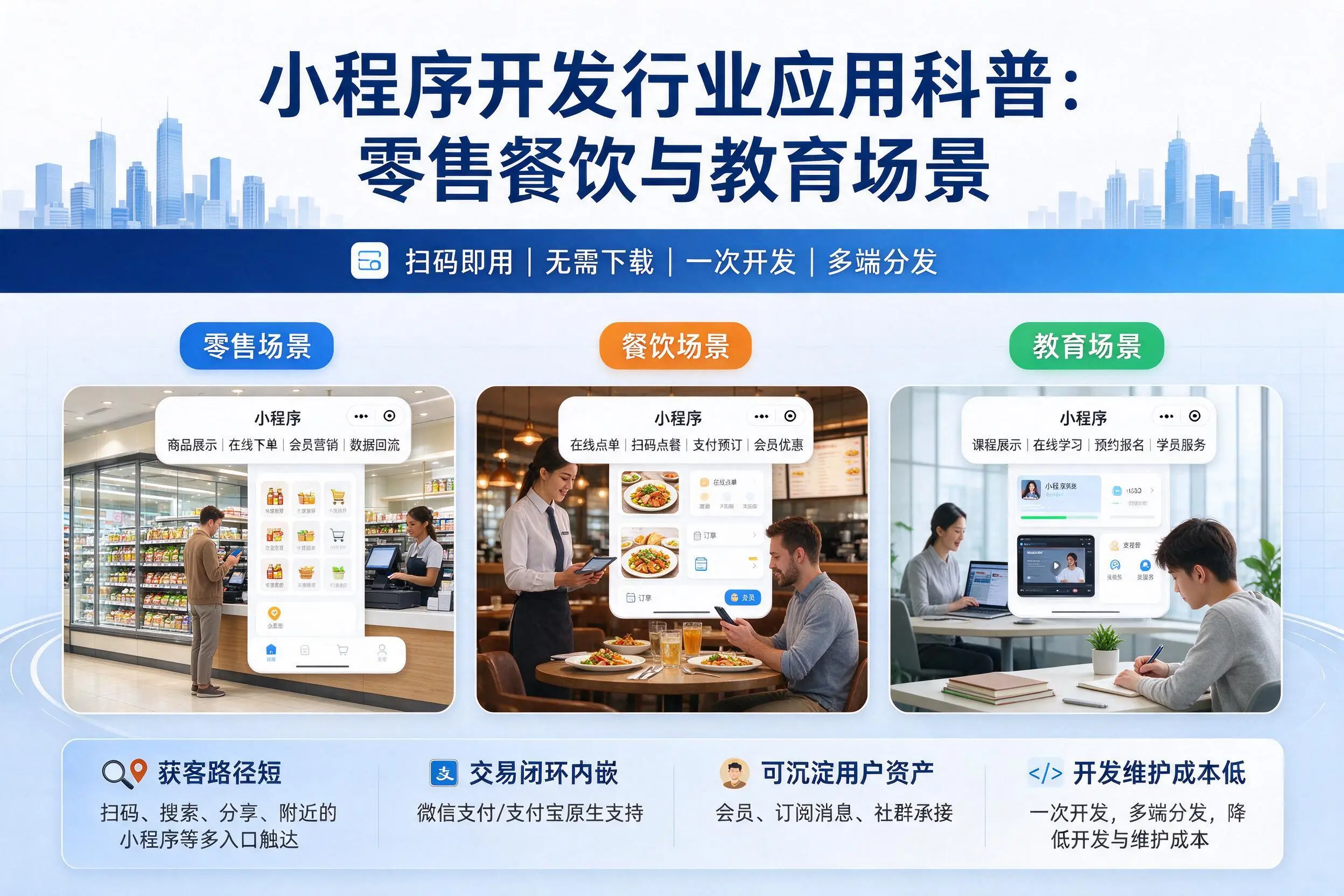 开封小程序开发行业应用科普：零售餐饮与教育场景