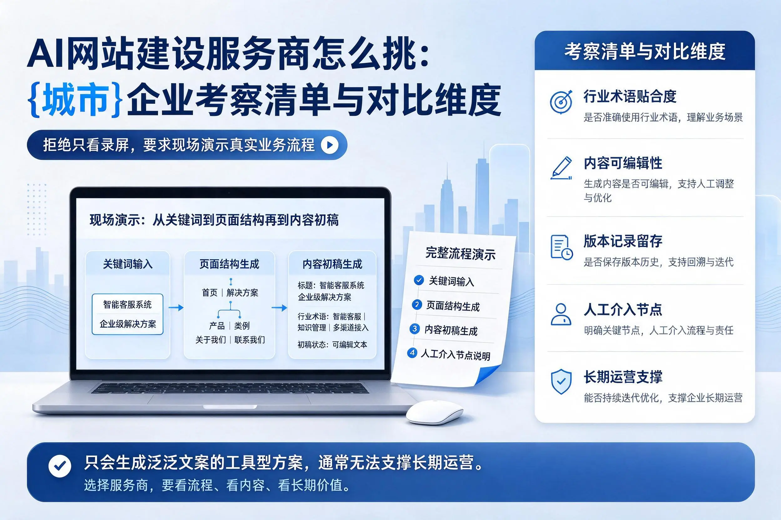 AI网站建设服务商怎么挑：开封企业考察清单与对比维度
