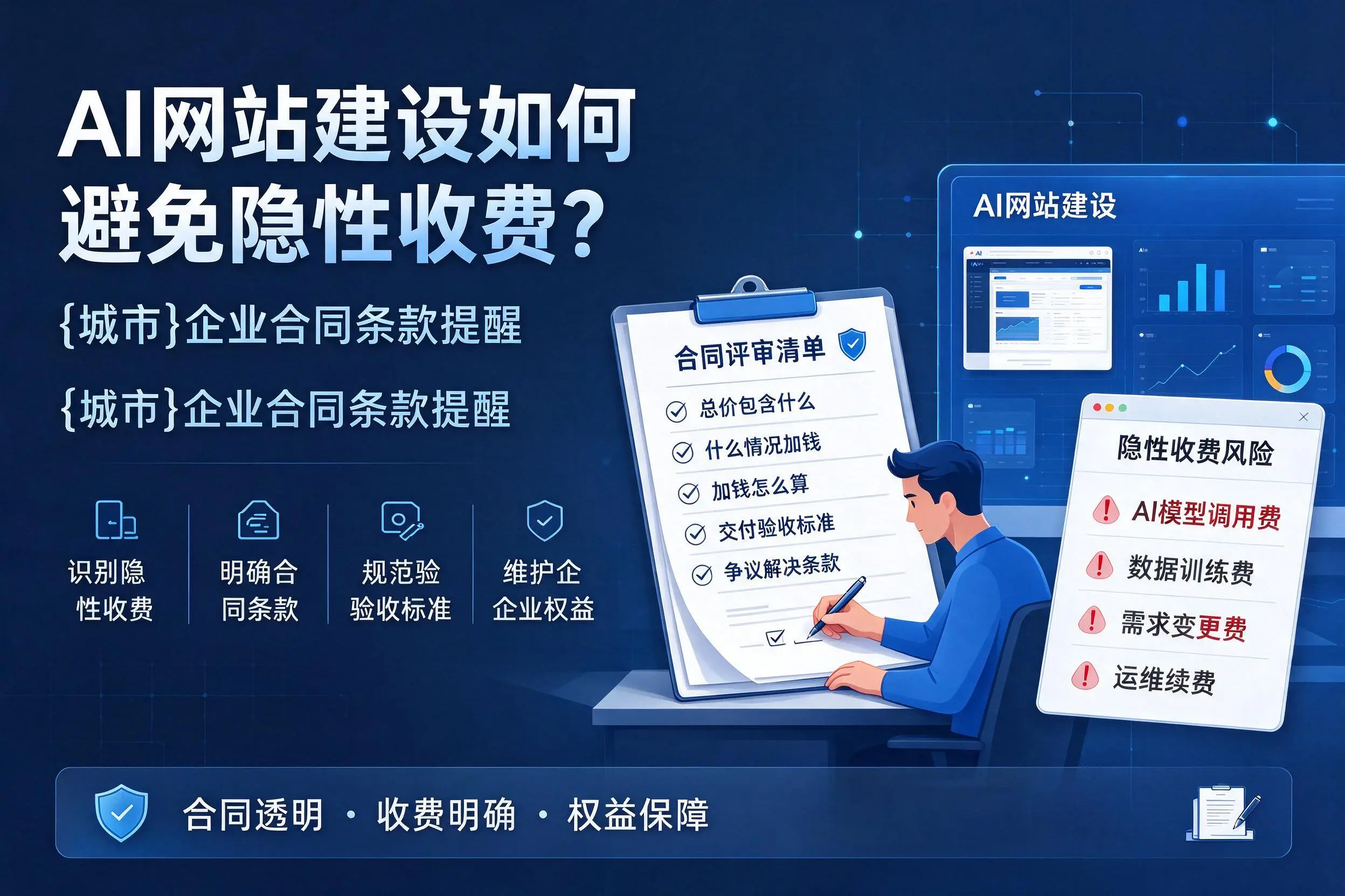 AI网站建设如何避免隐性收费？开封企业合同条款提醒