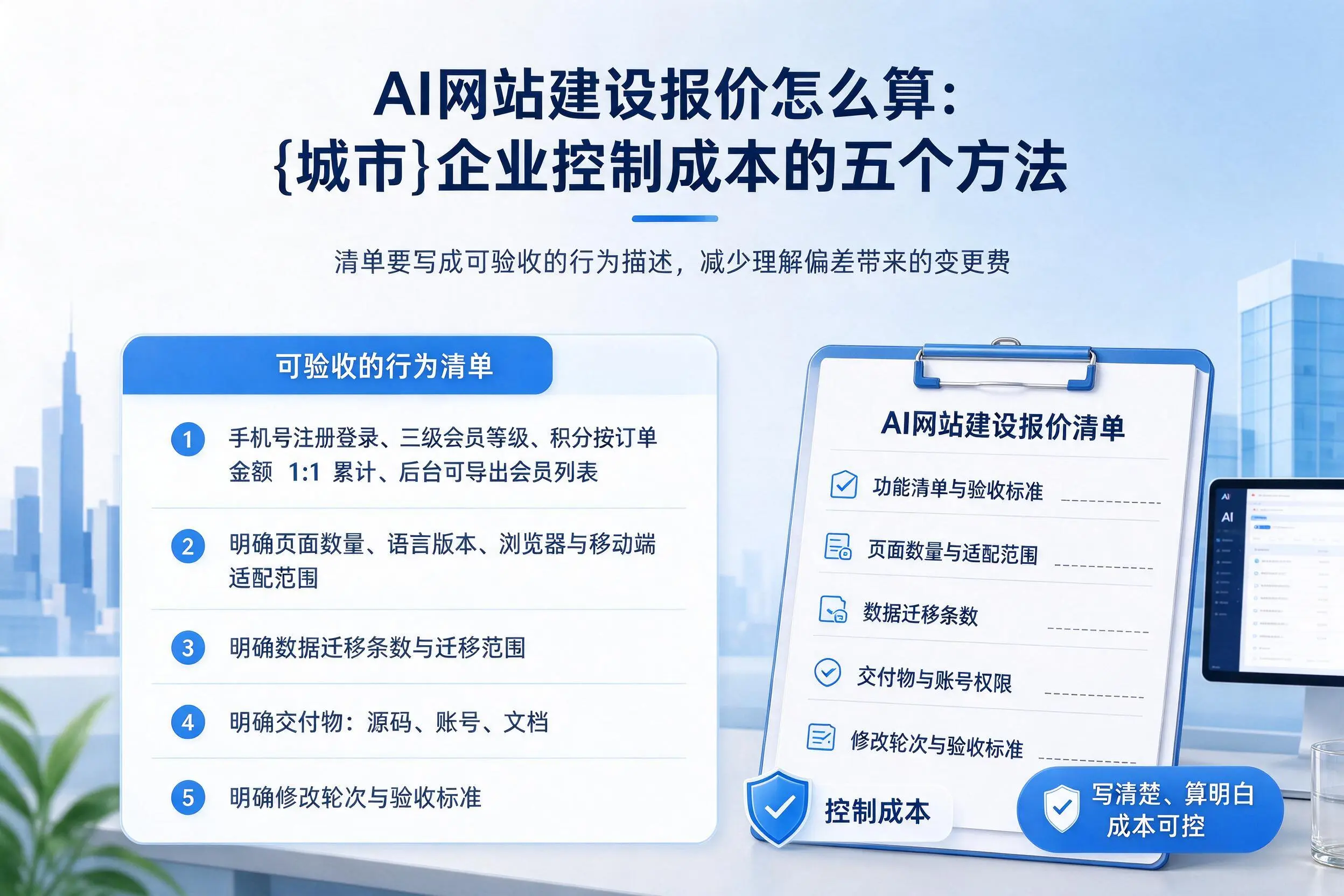 AI网站建设报价怎么算:开封企业控制成本的五个方法